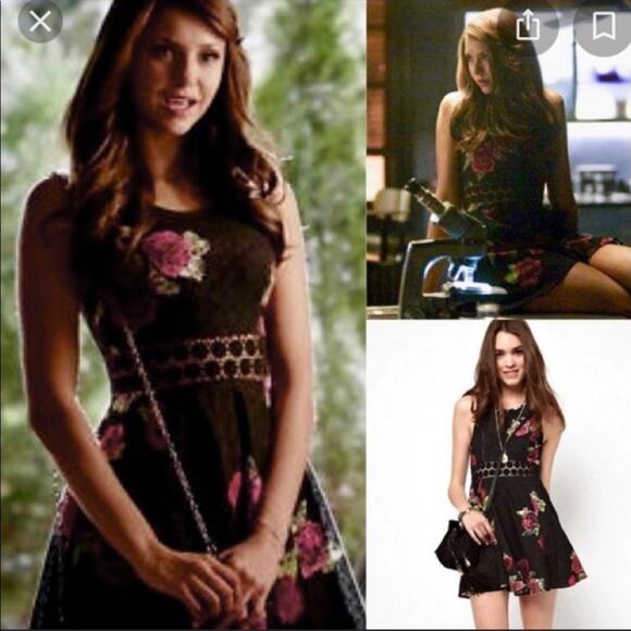 Free People black rose for and flare mini dress Vampire Diaries TV size 4 - Picture 10 of 12